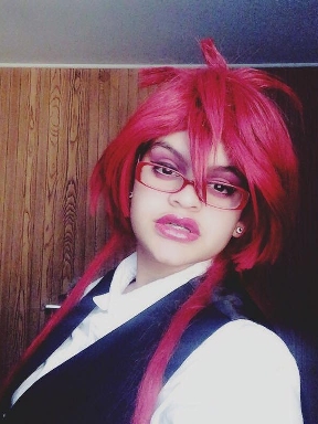 Mya at Con Alt Delete 2016, cosplaying as a Christmasy Eren Yeager from Attack on Titan